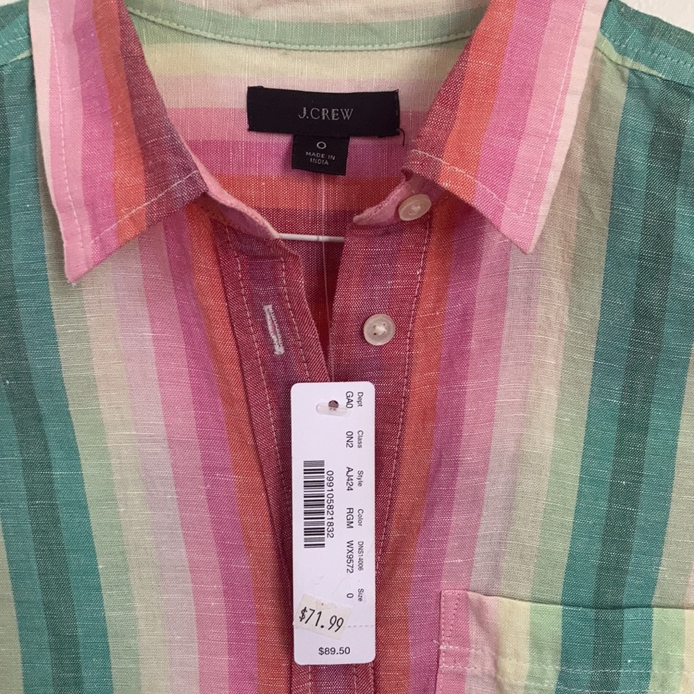 J Crew beautiful, rainbow stripe top